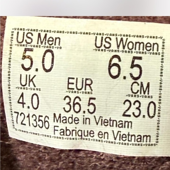 Vans Off the Wall Old Skool SK8 Hi Top Sneaker Shoe Maroon Mens 5 Womens 6.5 - Picture 6 of 6